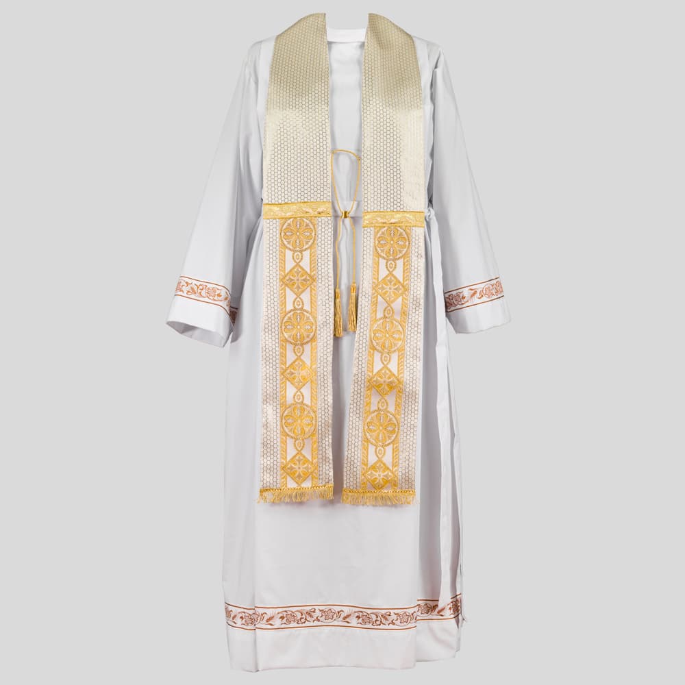 Camice con stola bianca stile bizantino