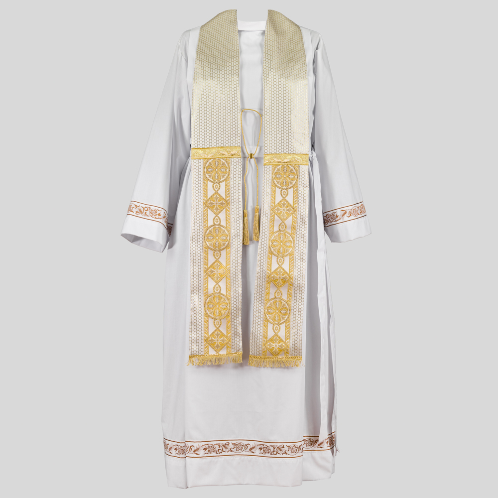 Camice con stola bianca stile bizantino